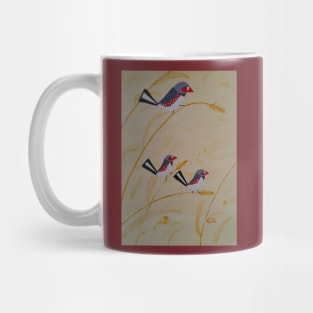 Retro style Australian Zebra Finches Mug